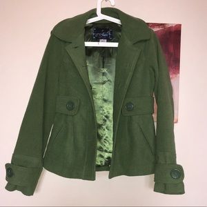 Green jacket with hood
